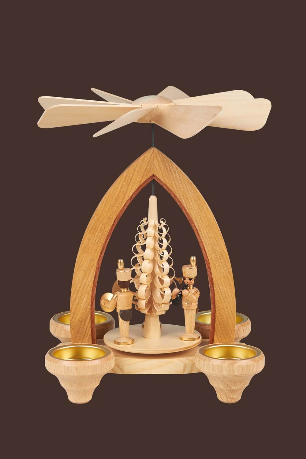 Weihnachtspyramide für Teelichte Bergleute, 26 cm von Heinz Lorenz_1