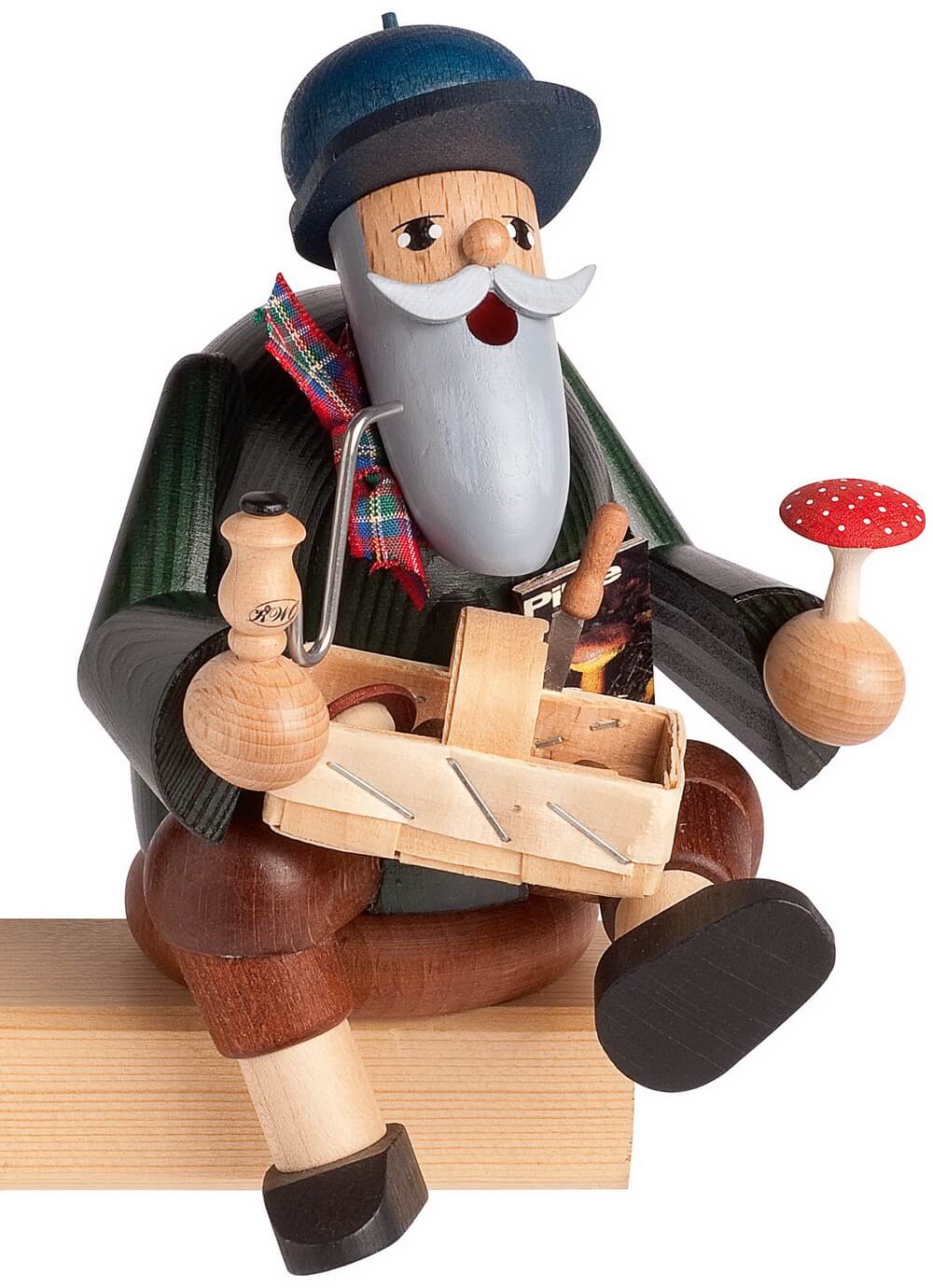Räuchermännchen Kantenhocker Pilzsucher, 14 cm von KWO