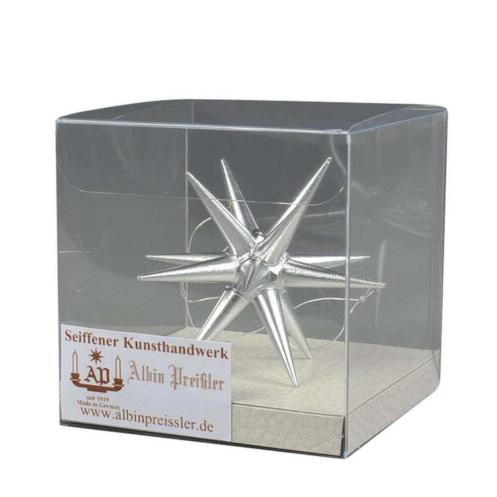 Christbaumschmuck Weihnachtsstern silber, 7 cm von Albin Preißler