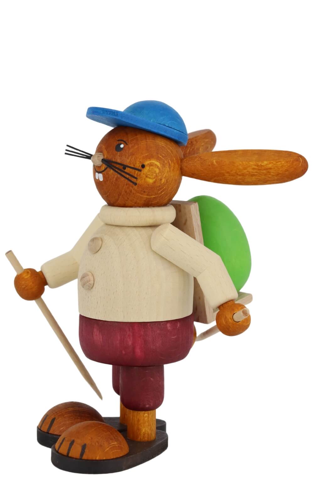 Osterhase Wanderer, farbig, 13 cm von SEIFFEN.COM_2