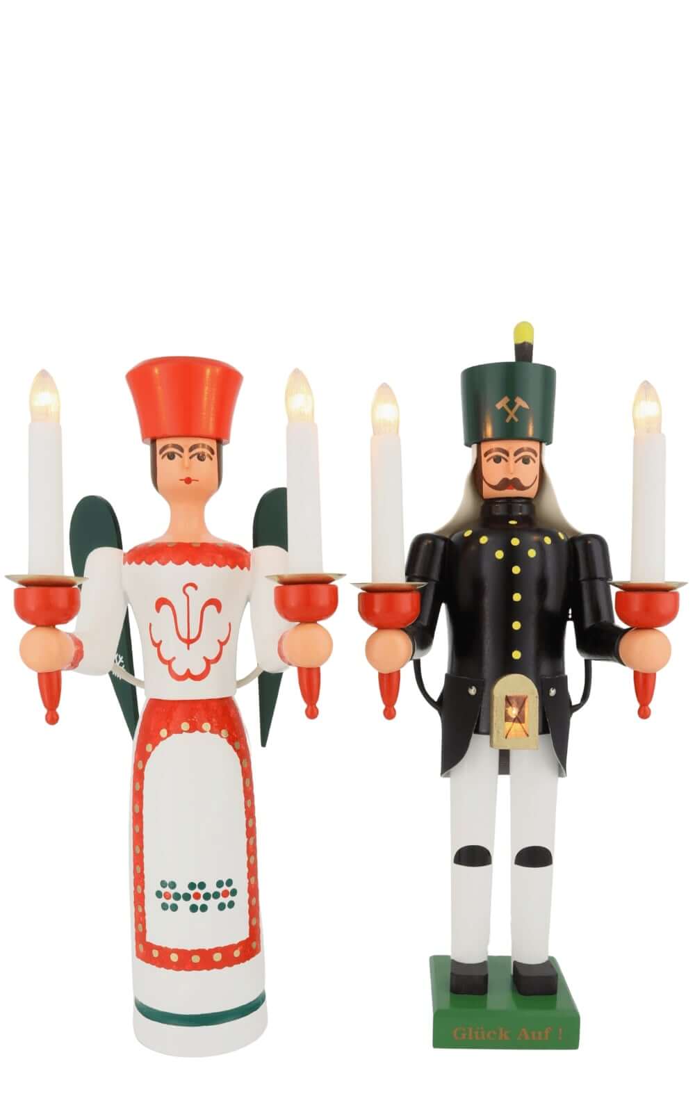 Engel und Bergmann, 38 cm mit Bauchlampe, farbig, elektrisch beleuchtet von SEIFFEN.COM_4