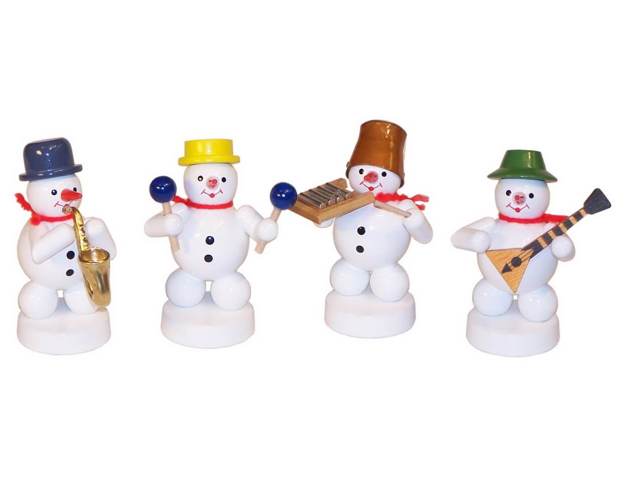 Schneemannkapelle mit Waschbrett, Maracas-Rassel, Saxophon, Balalaika von Ralf Zenker