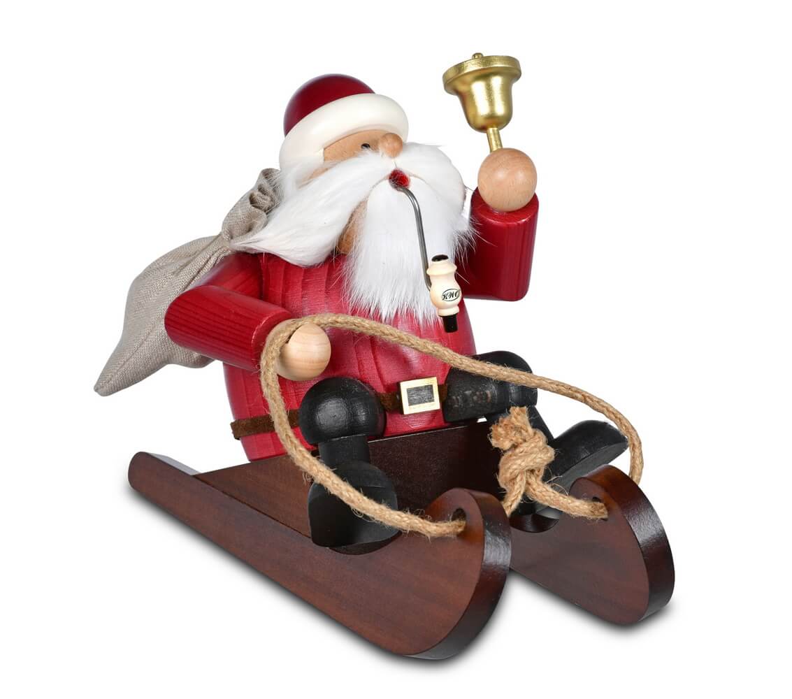 Räuchermännchen Santa Claus auf einem Schlitten, 16 cm von KWO