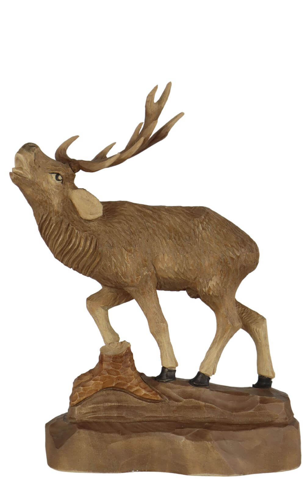 Hirsch mit angehobenem Bein, geschnitzt, 25 cm von Schnitzkunst aus dem Erzgebirge_1