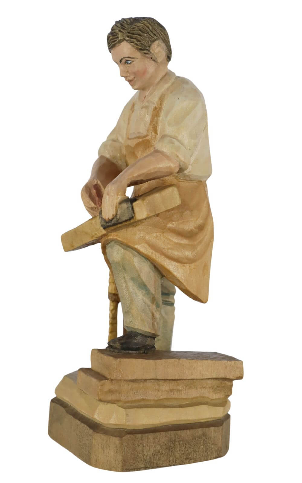 Tischler, geschnitzt, 20 cm, farbig von Schnitzkunst aus dem Erzgebirge_2