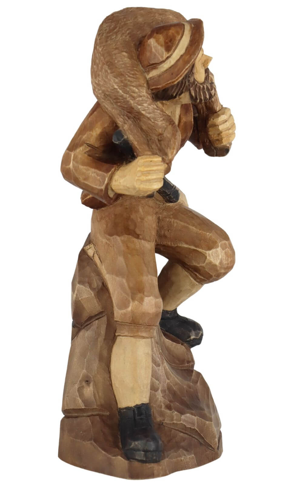 Wilderer mit Reh, geschnitzt, gebeizt, 12 cm von Schnitzkunst aus dem Erzgebirge_2