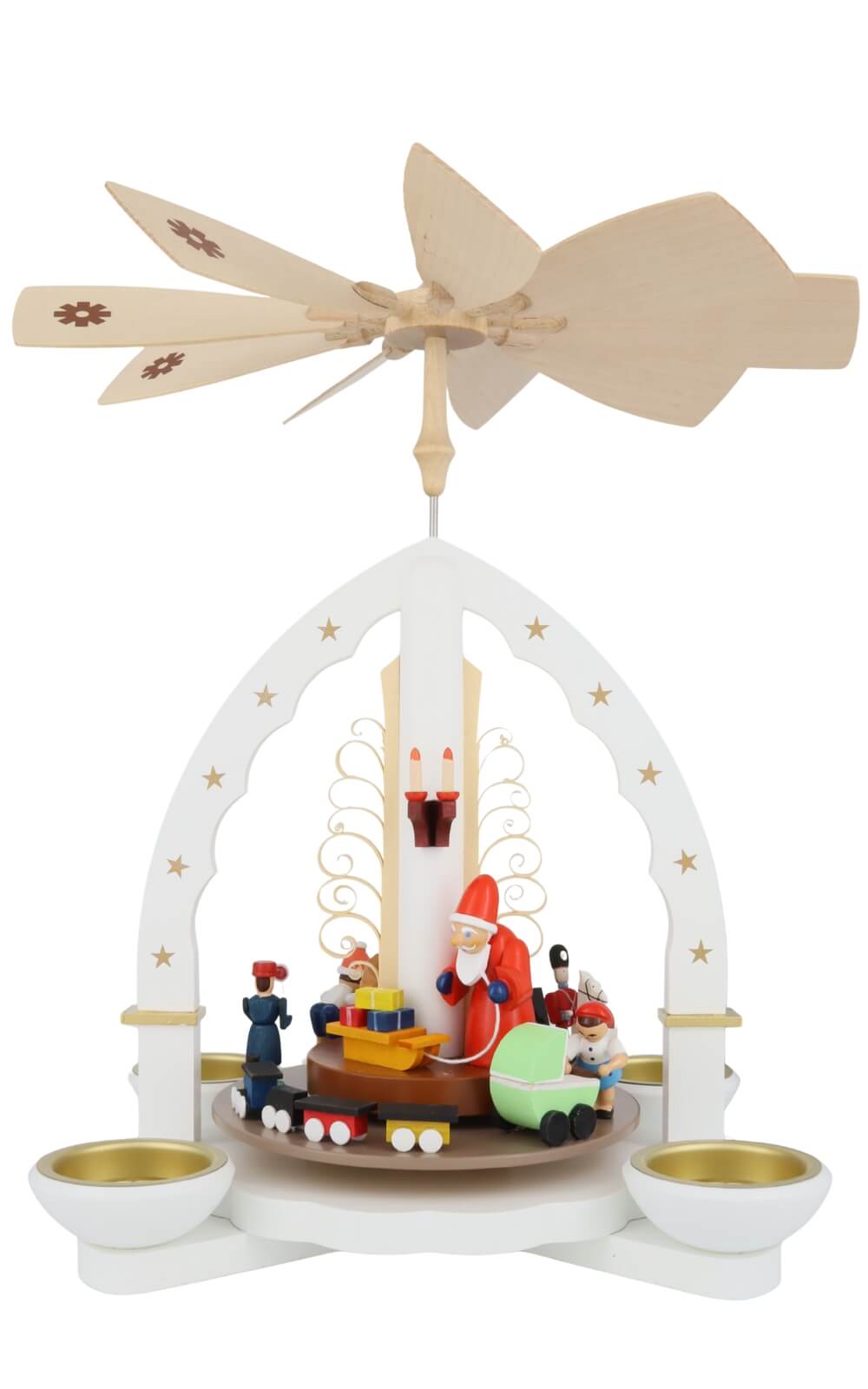 Weihnachtspyramide Weihnachtsbescherung, weiß, 28 cm von Richard Glässer_1