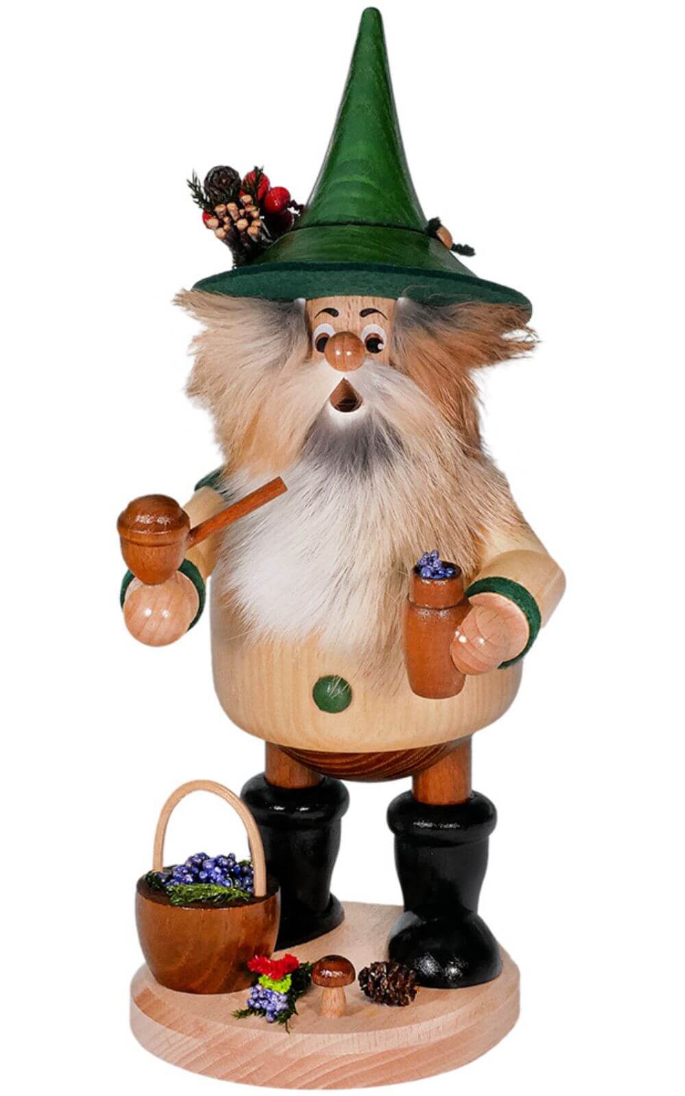 Räuchermännchen Wichtel Blaubeerensammler, 26 cm von DWU