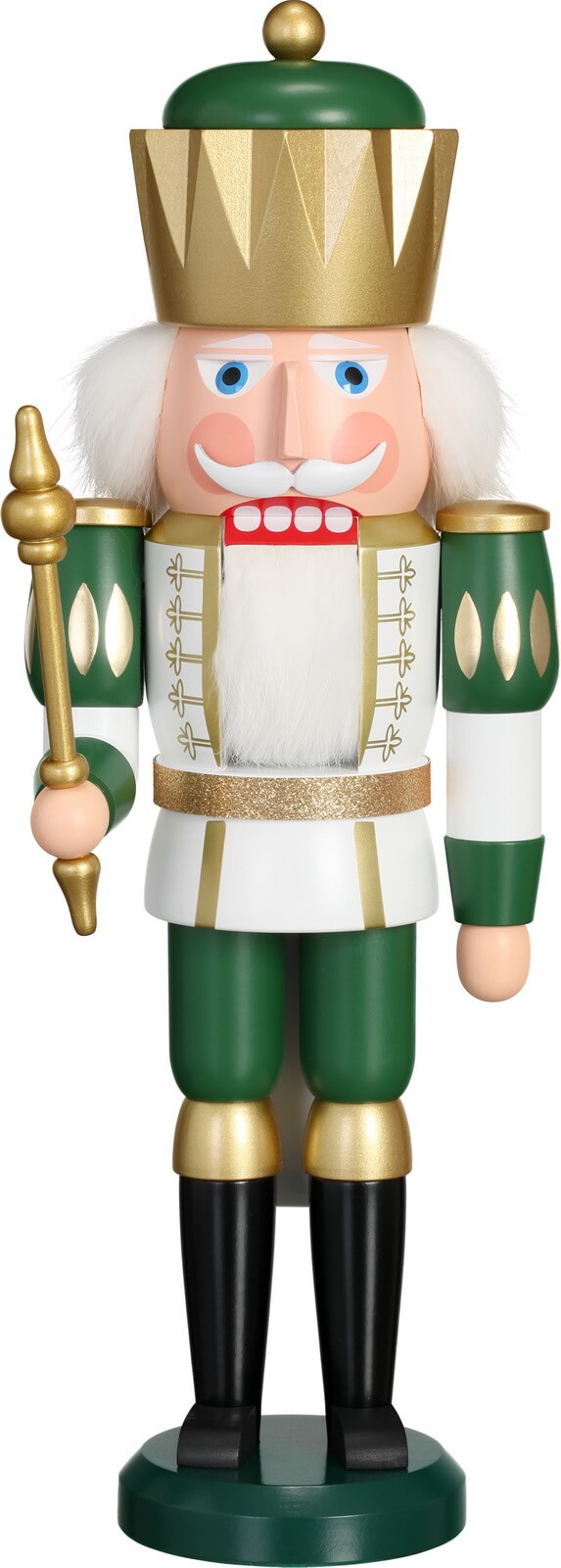 Nussknacker König, grün, 40 cm von Seiffener Volkskunst eG