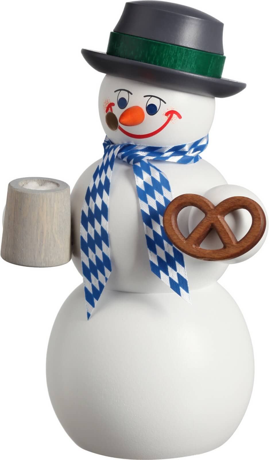 Räuchermännchen Schneemann Bayer, 14 cm von Seiffener Volkskunst eG