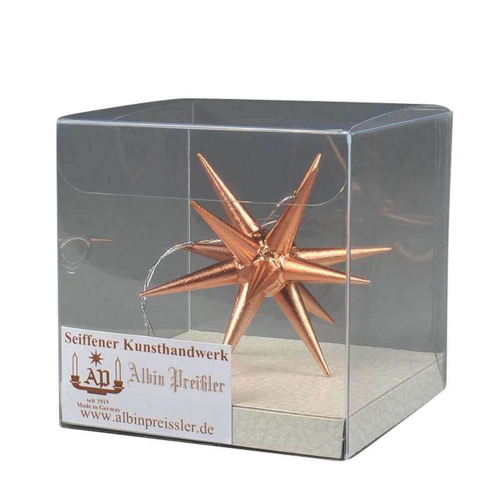 Christbaumschmuck aus Holz, Weihnachtsstern kupfer, 7 cm von Albin Preißler