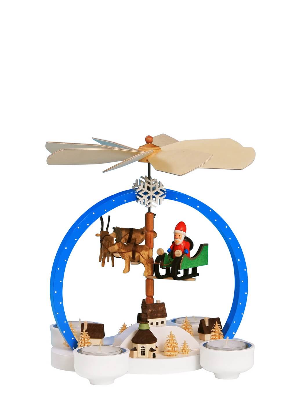 Weihnachtspyramide für Teelichte Weihnachtszauber, farbig von Knuth Neuber