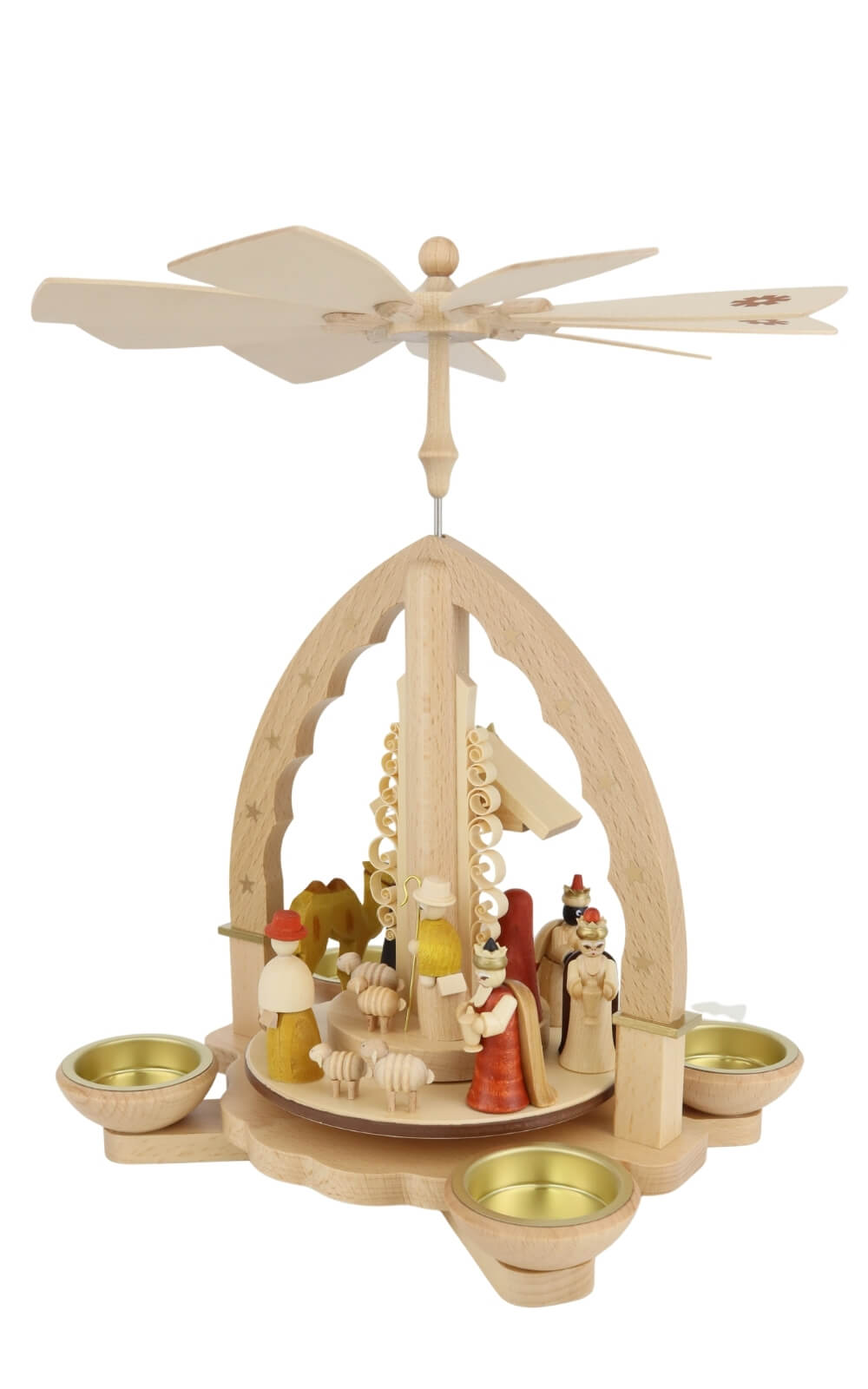 Weihnachtspyramide Christi Geburt für Kerzen und Teelicht, 29 cm von Richard Glässer, Made in Germany_3
