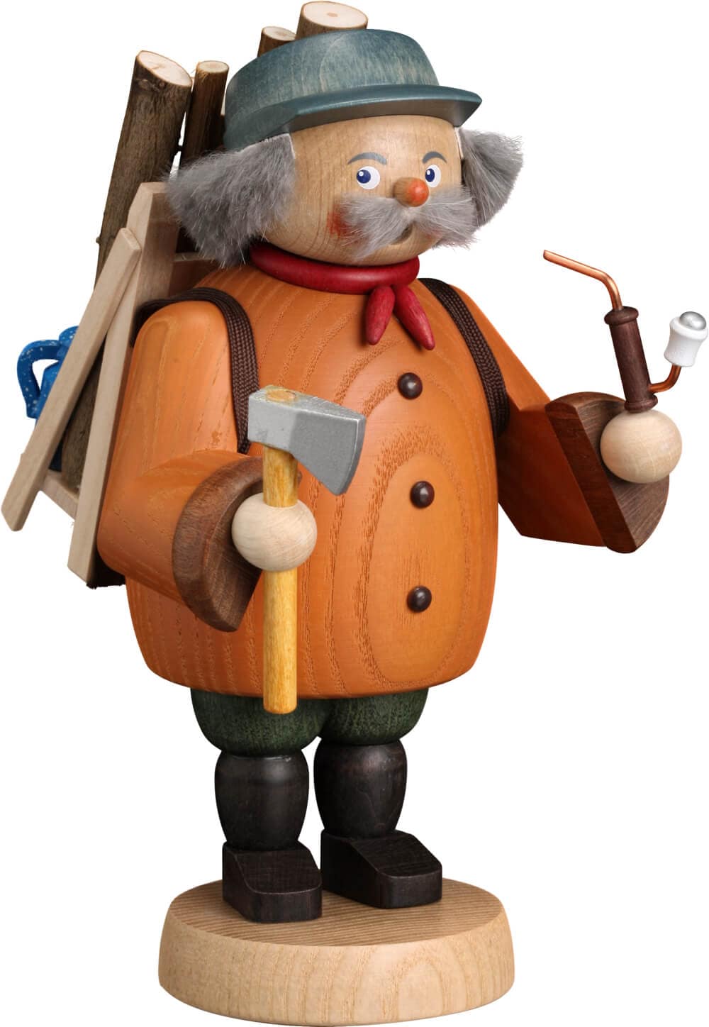 Räuchermännchen Waldarbeiter, 18 cm von Seiffener Volkskunst eG