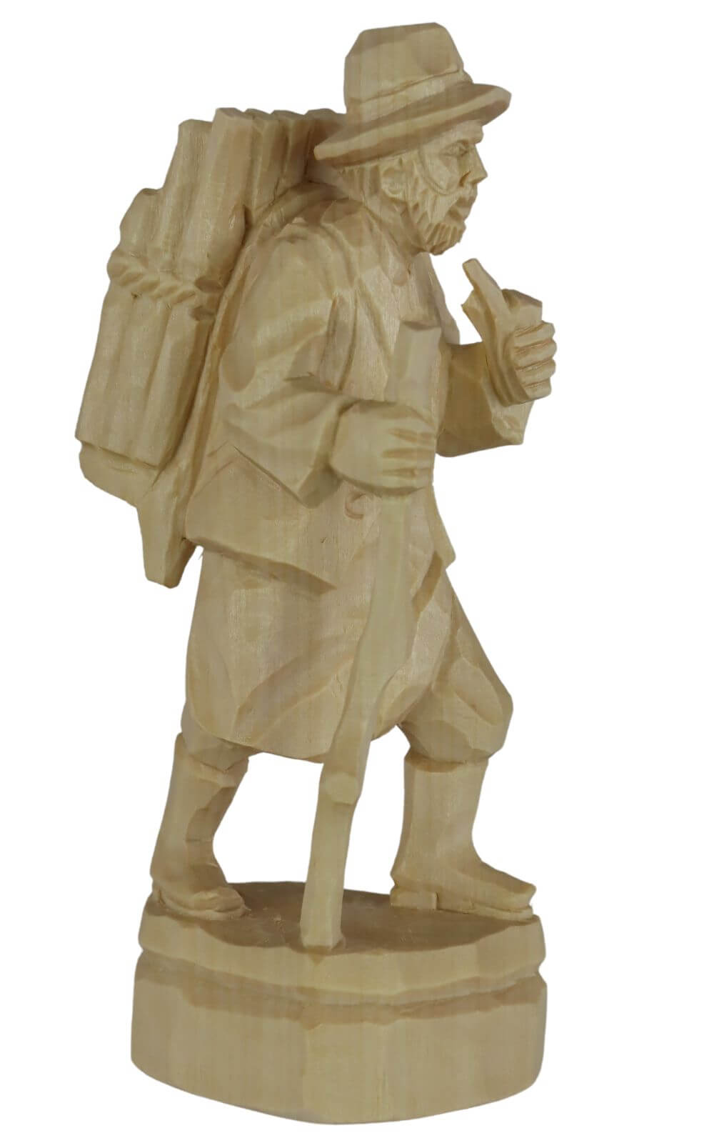 Waldmann mit Pfeife, natur, 20 cm, geschnitzt von Schnitzkunst aus dem Erzgebirge_1