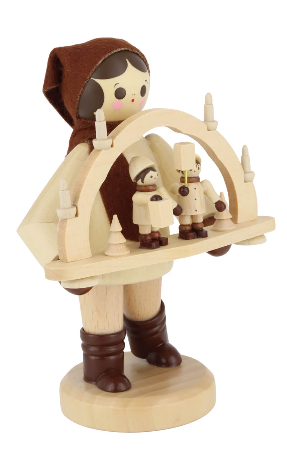 Schwibbogenhändler Mädchen, 13 cm, natur von Romy Thiel_2