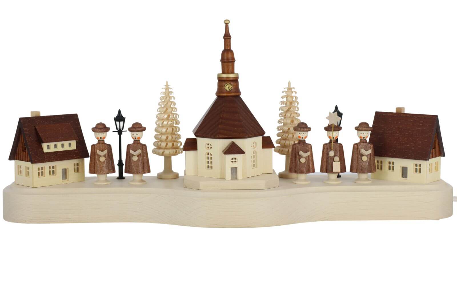 Sockel Seiffener Dorf und Kurrende, beleuchtet, 36 cm von SEIFFEN.COM_2