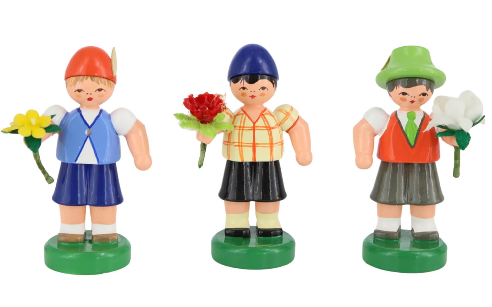 Miniaturen Blumenjungen, 5 Stück handbemalt von Figurenland Uhlig GmbH_2