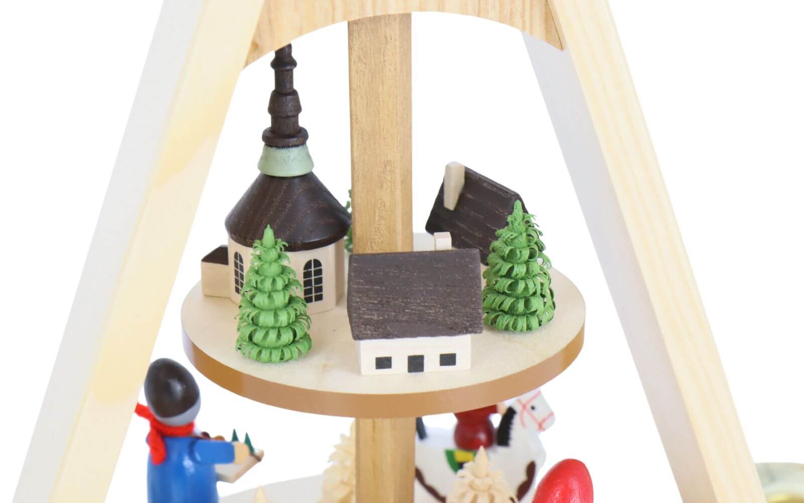 Weihnachtspyramide Seiffener Dorf mit Weihnachtsmann von Knuth Neuber_4
