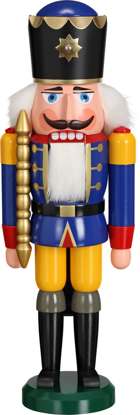 Nussknacker König, blau, 38 cm, Seiffener Volkskunst eG
