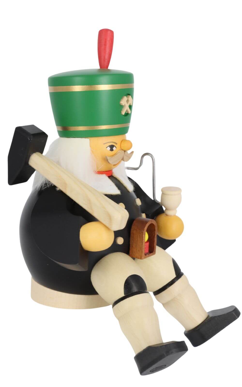 Räuchermännchen Bergmann Hauer sitzend, 14 cm von Müller Kleinkunst_3