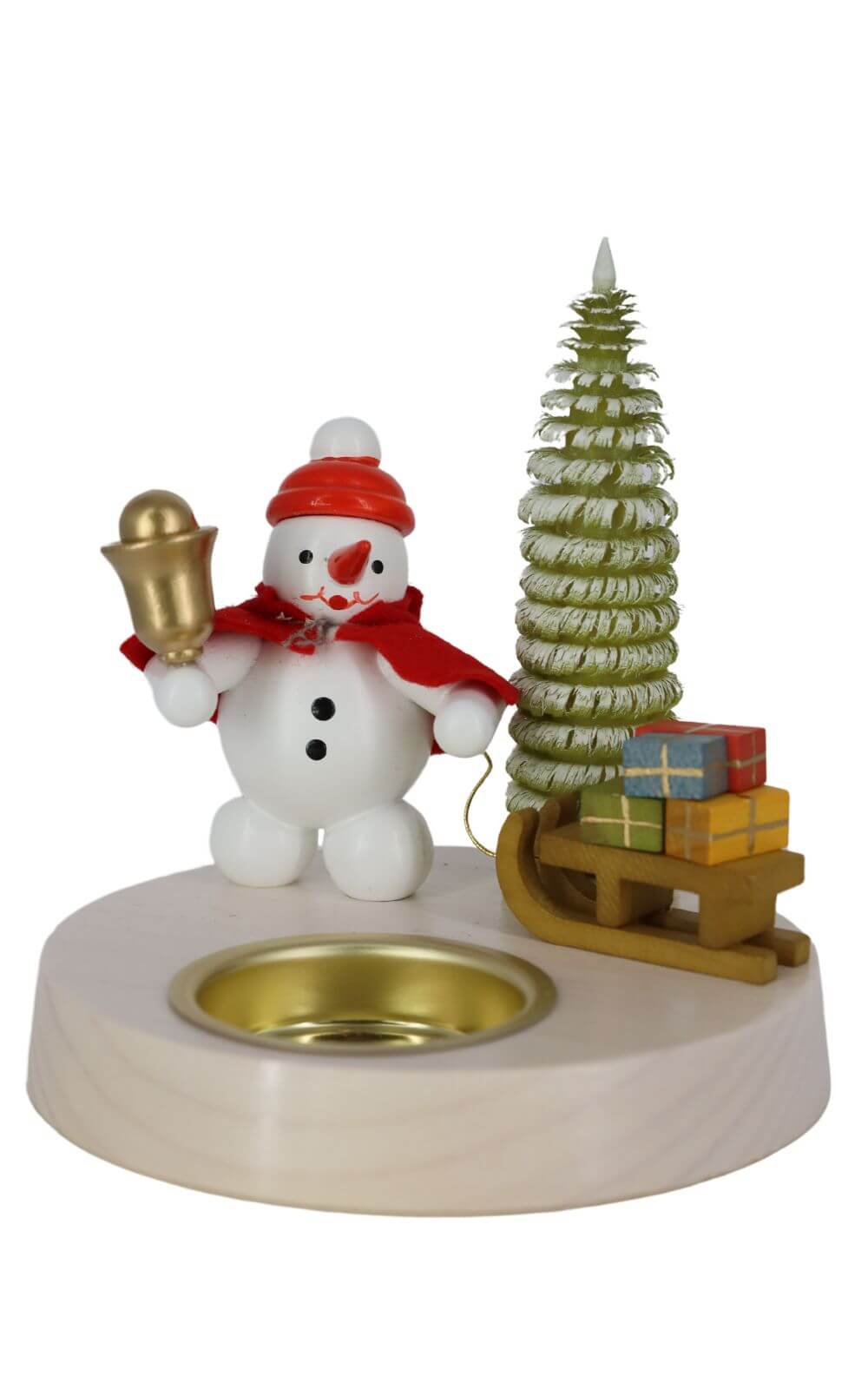 Kerzenhakter für Teelichte Schneemann mit Geschenken, 10 cm von Ralf Zenker