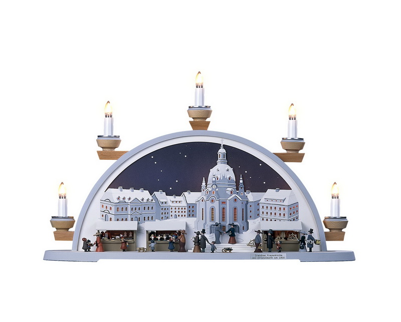 Schwibbogen Frauenkirche Dresden mit Striezelmarkt von Klaus Kolbe_Bild1