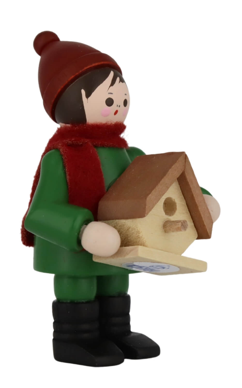 Miniatur Junge mit Nistkasten, farbig, 6 cm von Romy Thiel_3