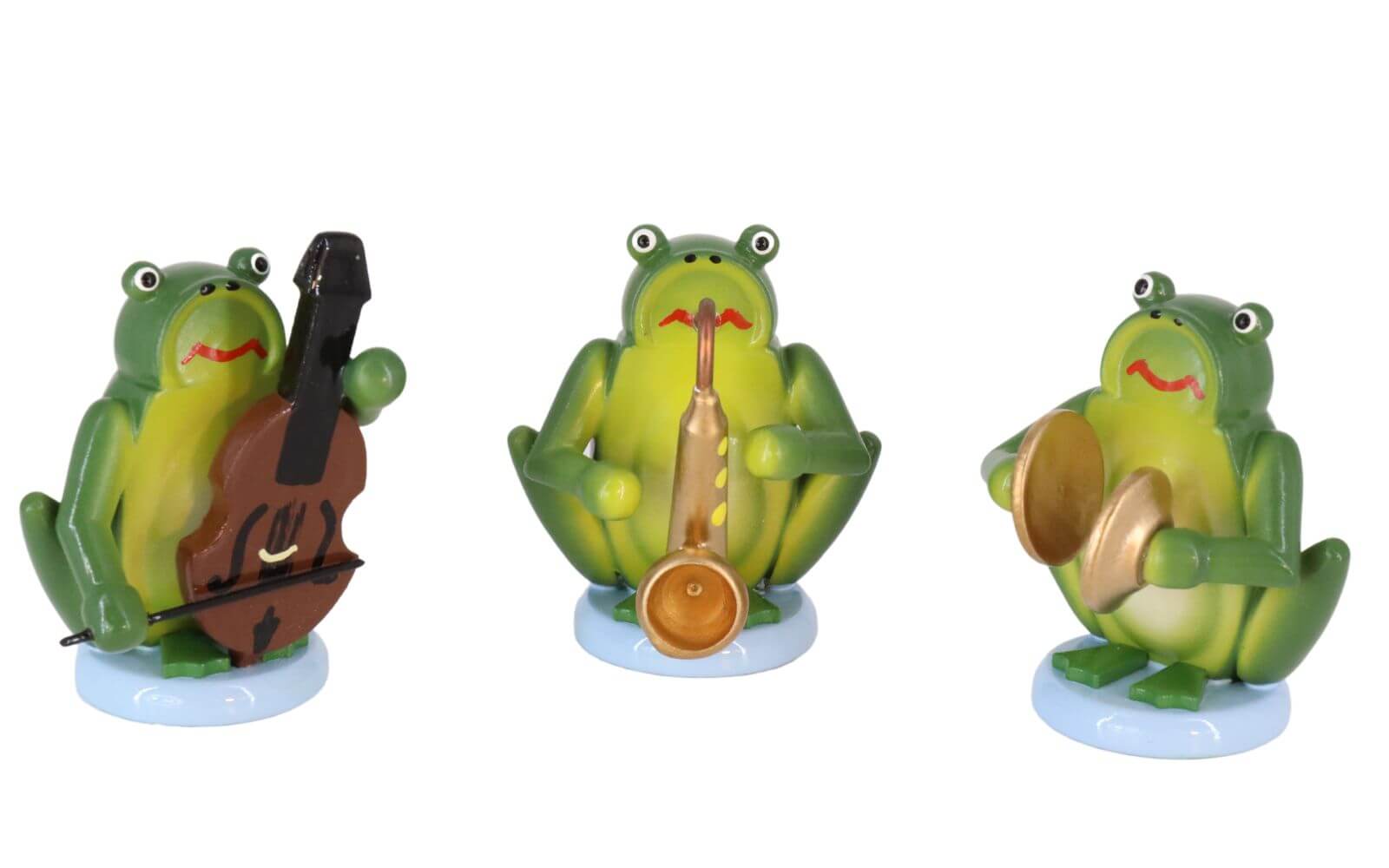 Miniaturen Froschmusikanten, farbig, 3 - teilig von SEIFFEN.COM