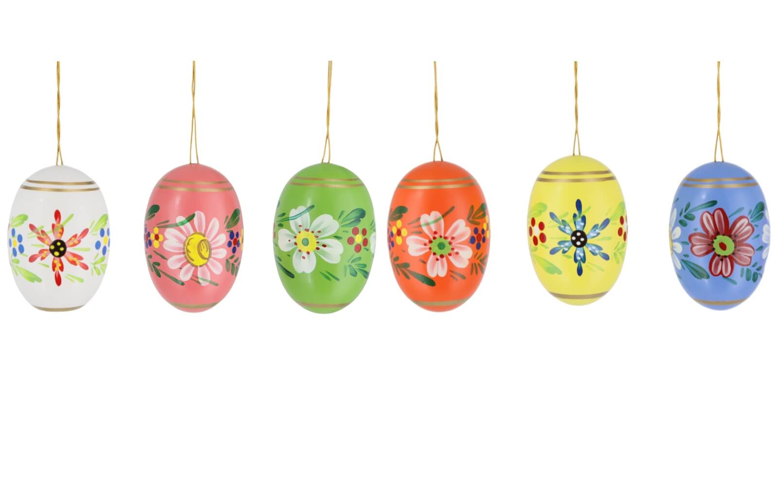 Ostereier mit zarten Blüten, 5 cm, 6 Stück von Figurenland Uhlig GmbH