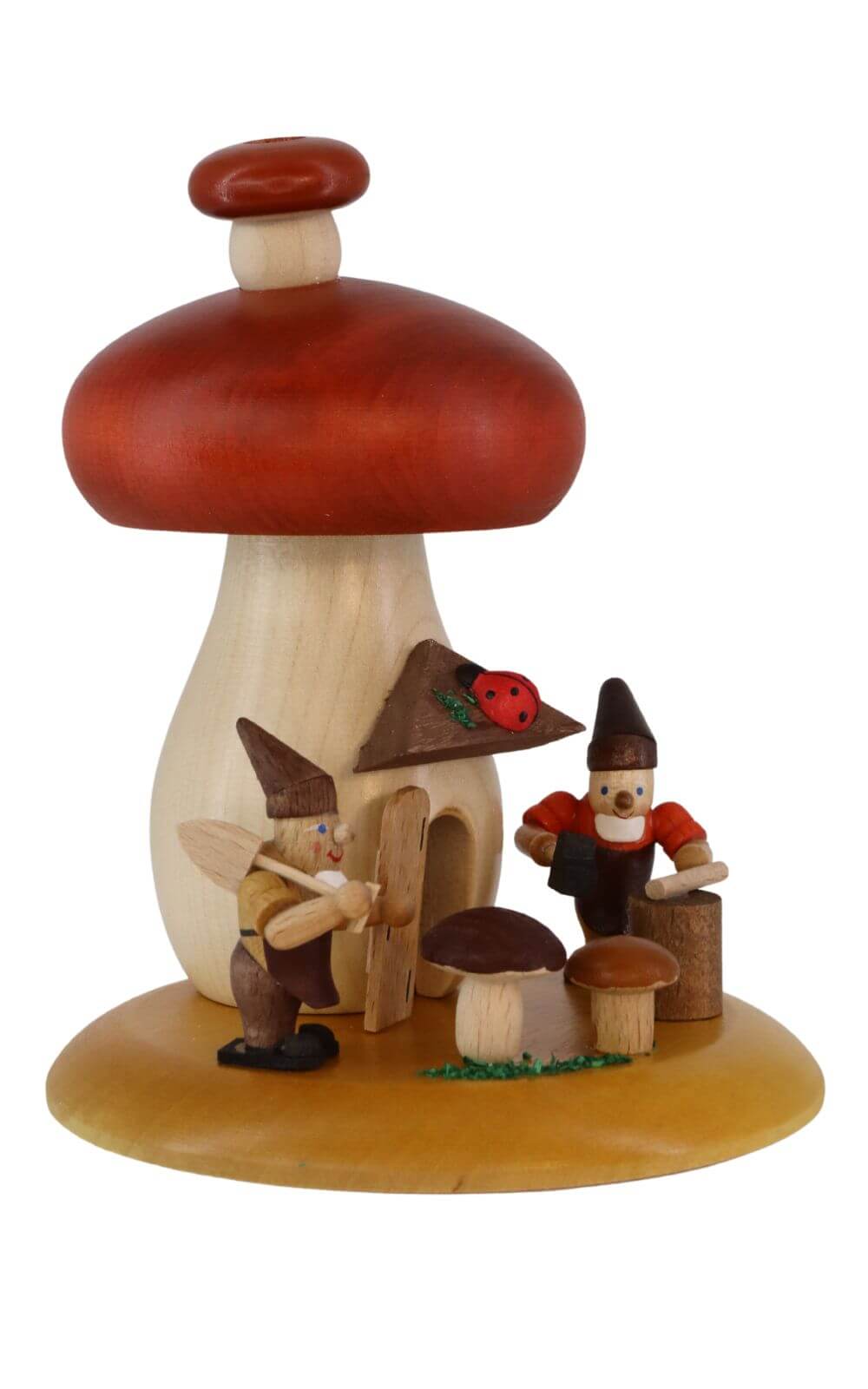 Räuchermännchen Pilz mit Zwergen, 13 cm von Richard Glässer_Bild2