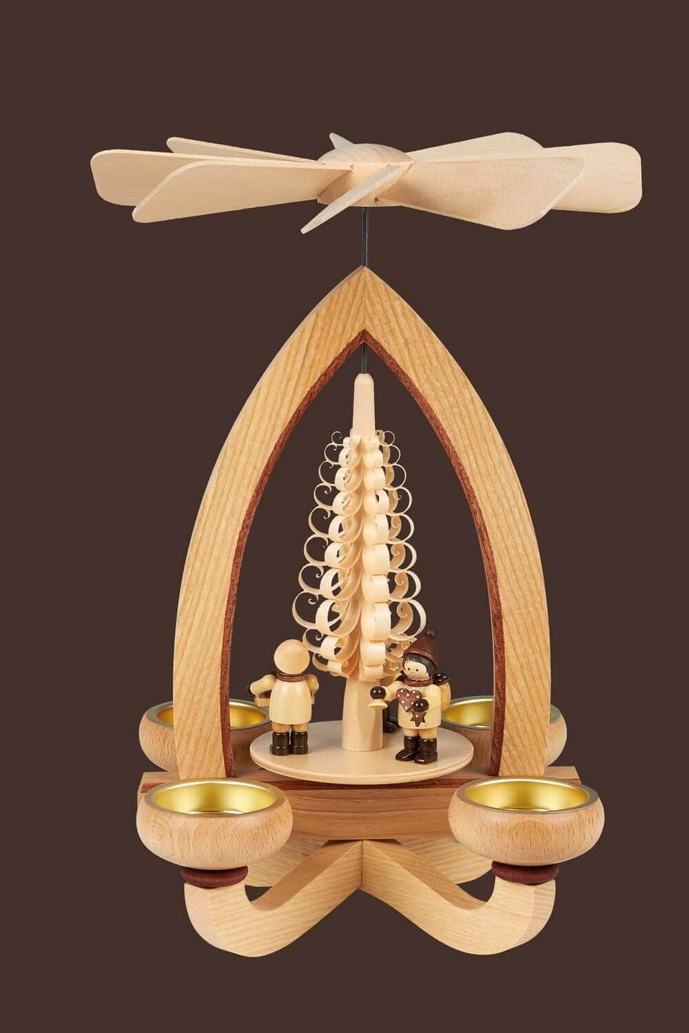 Weihnachtspyramide Striezelkinder für Teelichter, 28 cm von Heinz Lorenz_Bild2