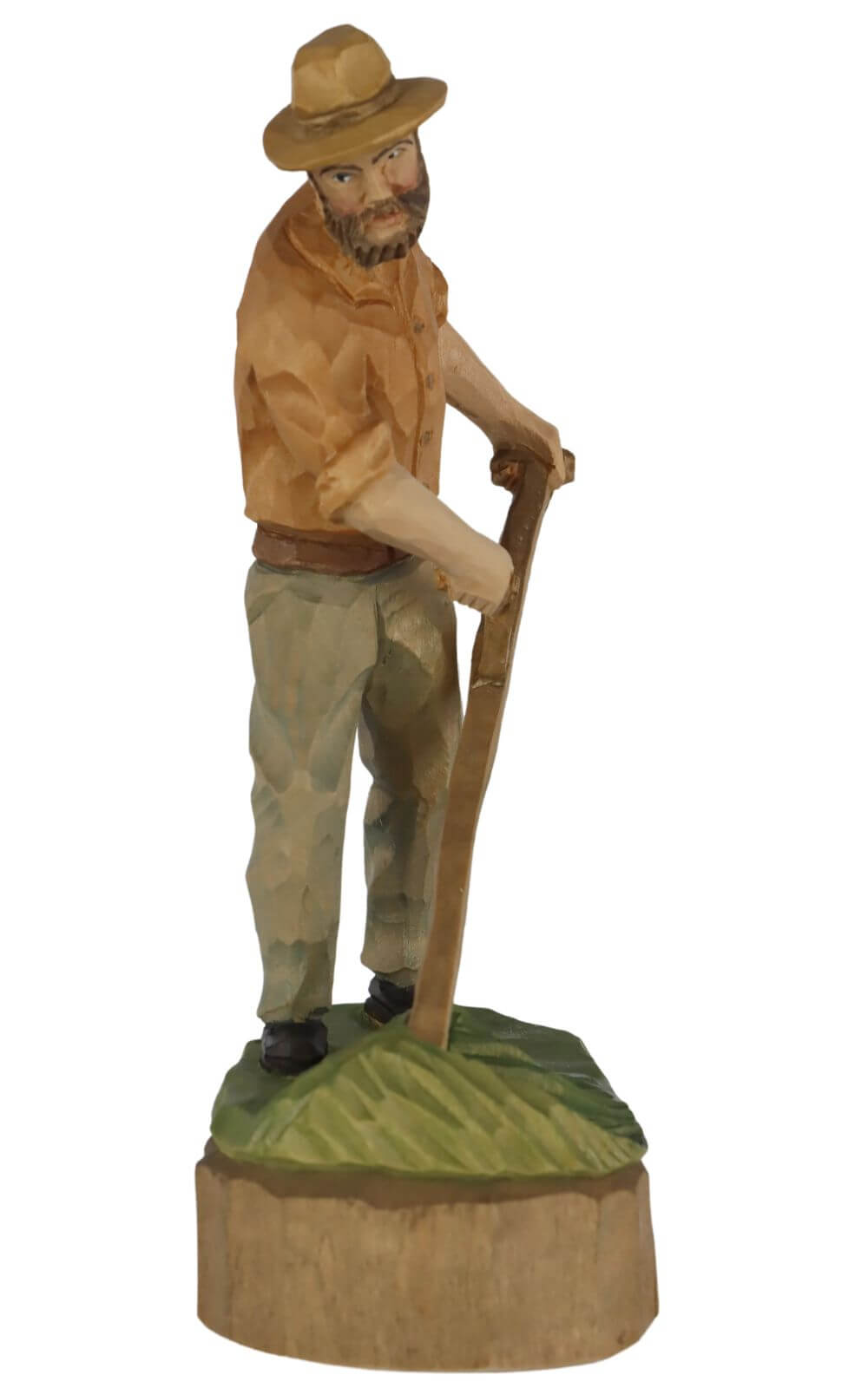 Bauer mit Sense, farbig, 16 cm, geschnitzt von Schnitzkunst aus dem Erzgebirge_2
