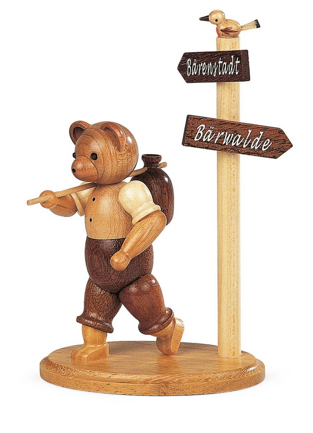 Teddy - Wanderer am Wegweiser, 14 cm, natur von Müller Kleinkunst