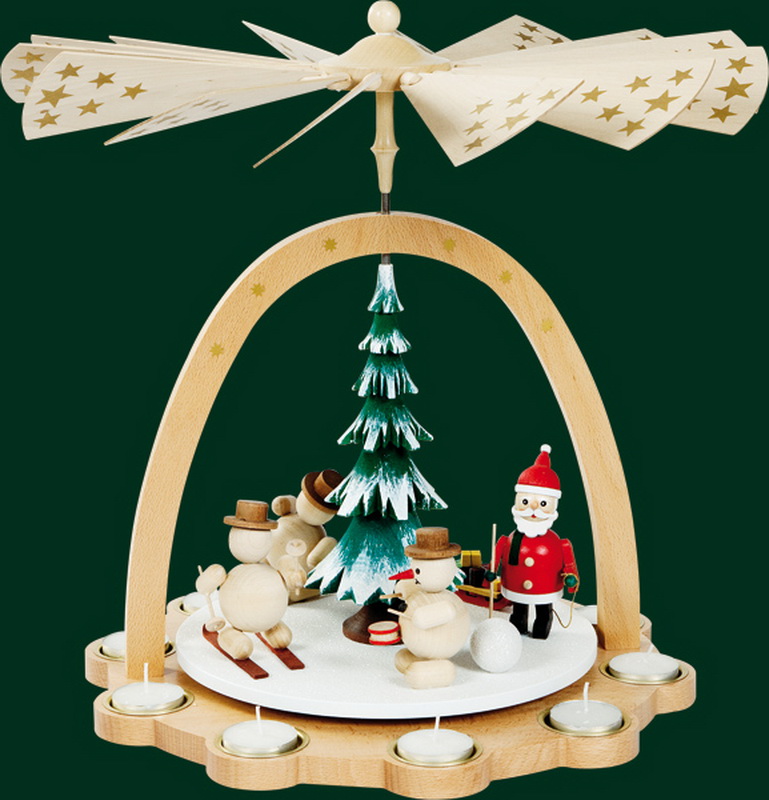 Weihnachtspyramide mit Schneemänner, 40 cm von Richard Glässer_Bild2