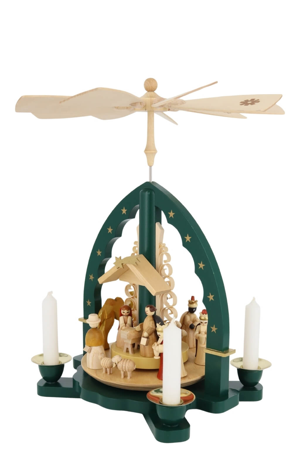 Weihnachtspyramide Heilige Familie, grün, 27 cm von Richard Glässer_3