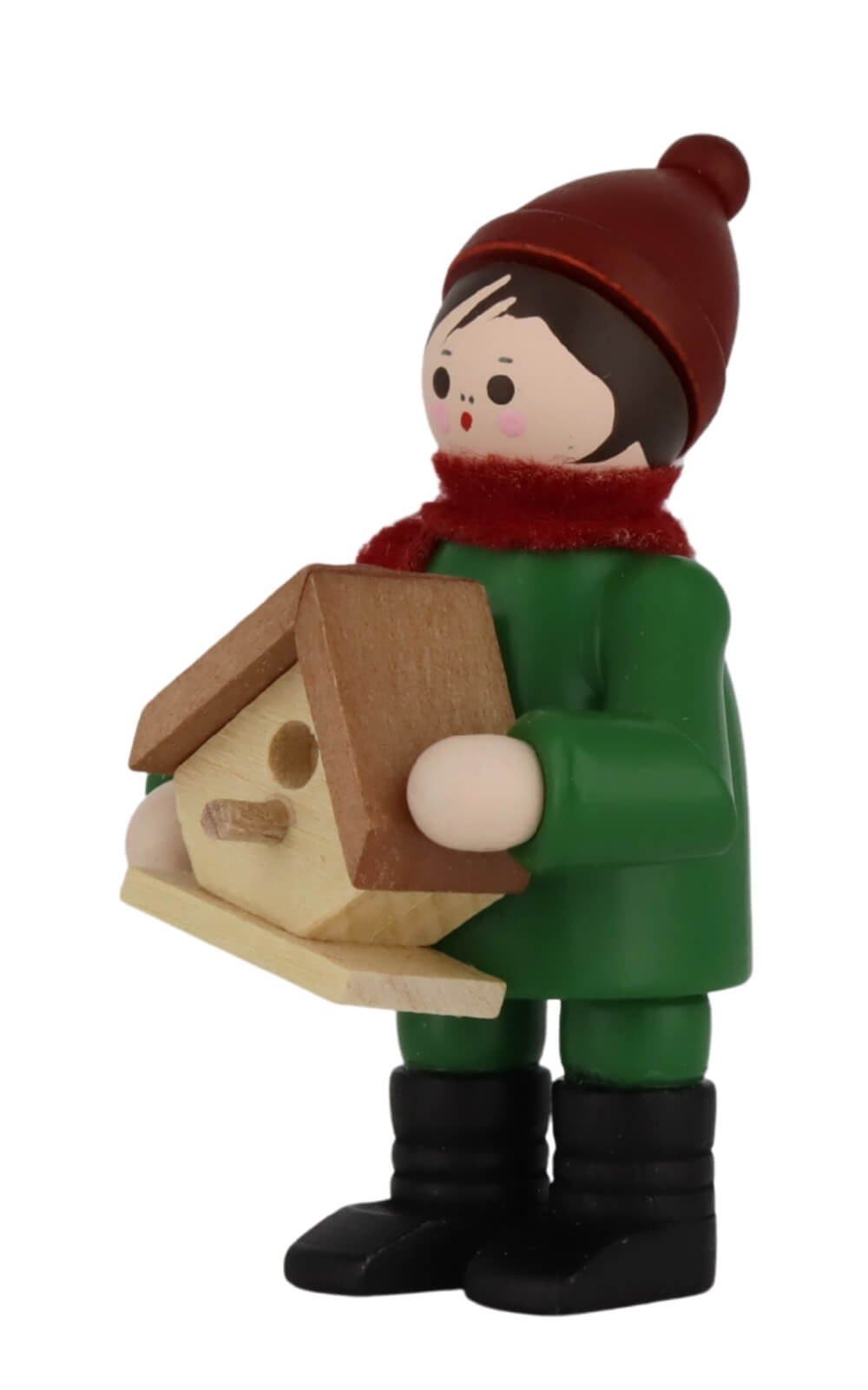 Miniatur Junge mit Nistkasten, farbig, 6 cm von Romy Thiel_2