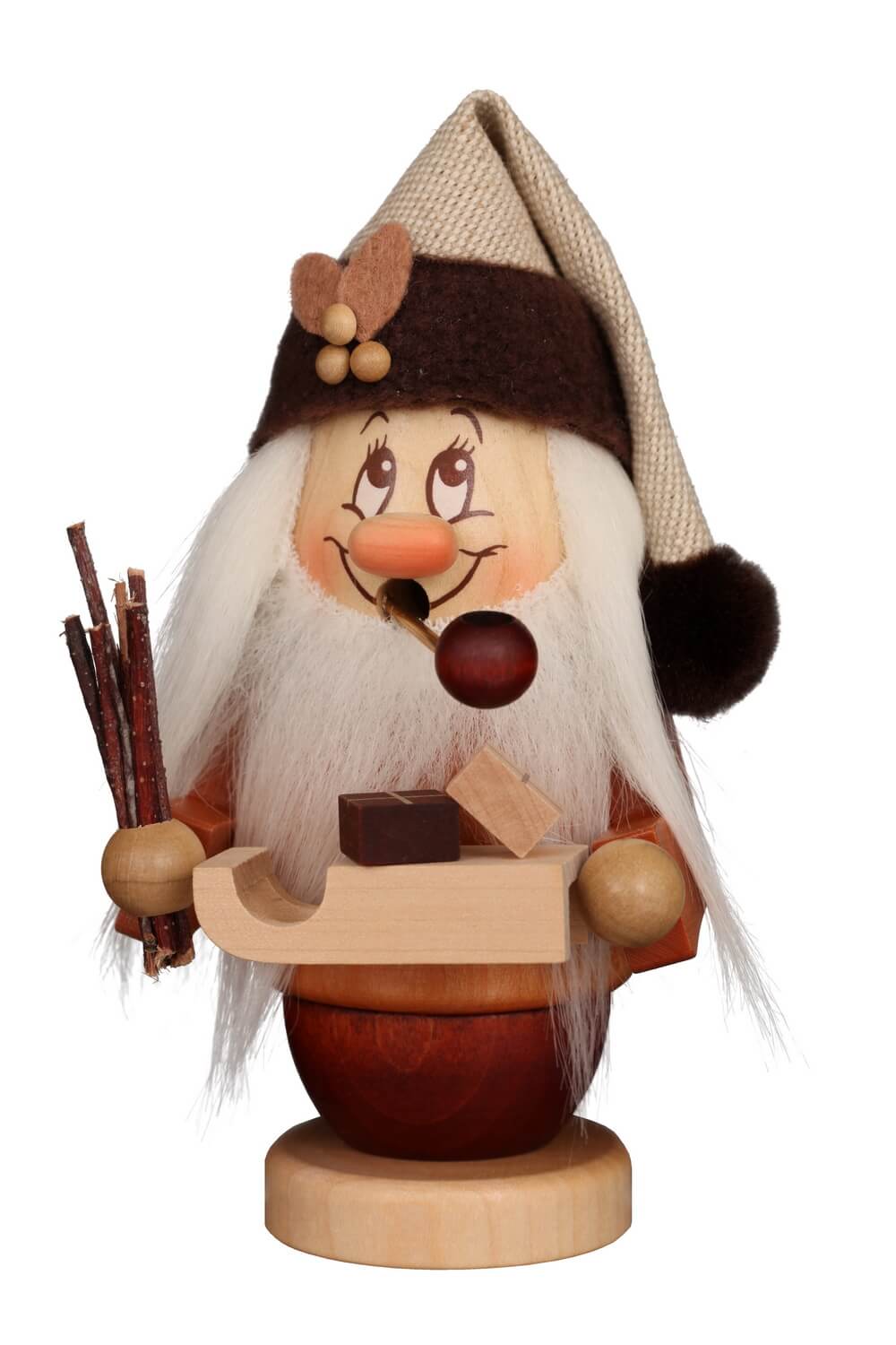 Räuchermännchen Miniwichtel Weihnachtsmann mit Schlitten, 14 cm von Christian Ulbricht, Made in Germany