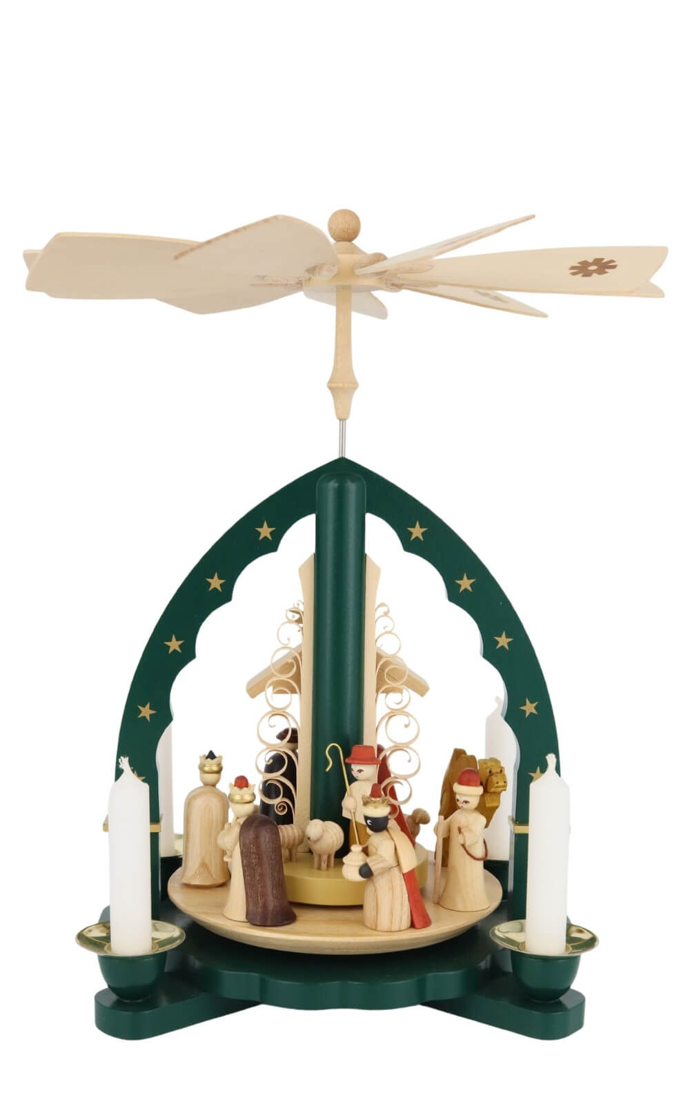 Weihnachtspyramide Heilige Familie, grün, 27 cm von Richard Glässer_5