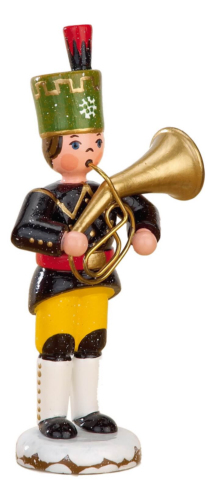 Winterkind Bergmann mit Tenorhorn, 9 cm, farbig von Hubrig Volkskunst