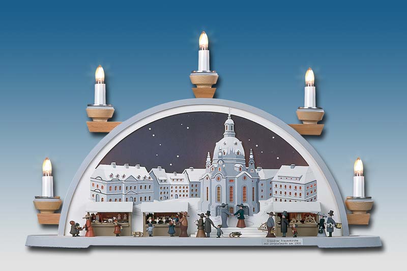 Schwibbogen Frauenkirche Dresden mit Striezelmarkt von Klaus Kolbe_Bild2