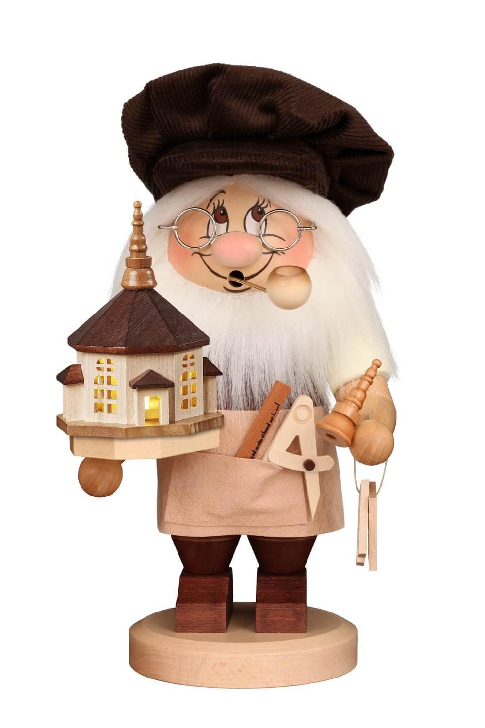 Räuchermännchen Wichtel Seiffener Kirche, 29 cm von Christian Ulbricht, Made in Germany