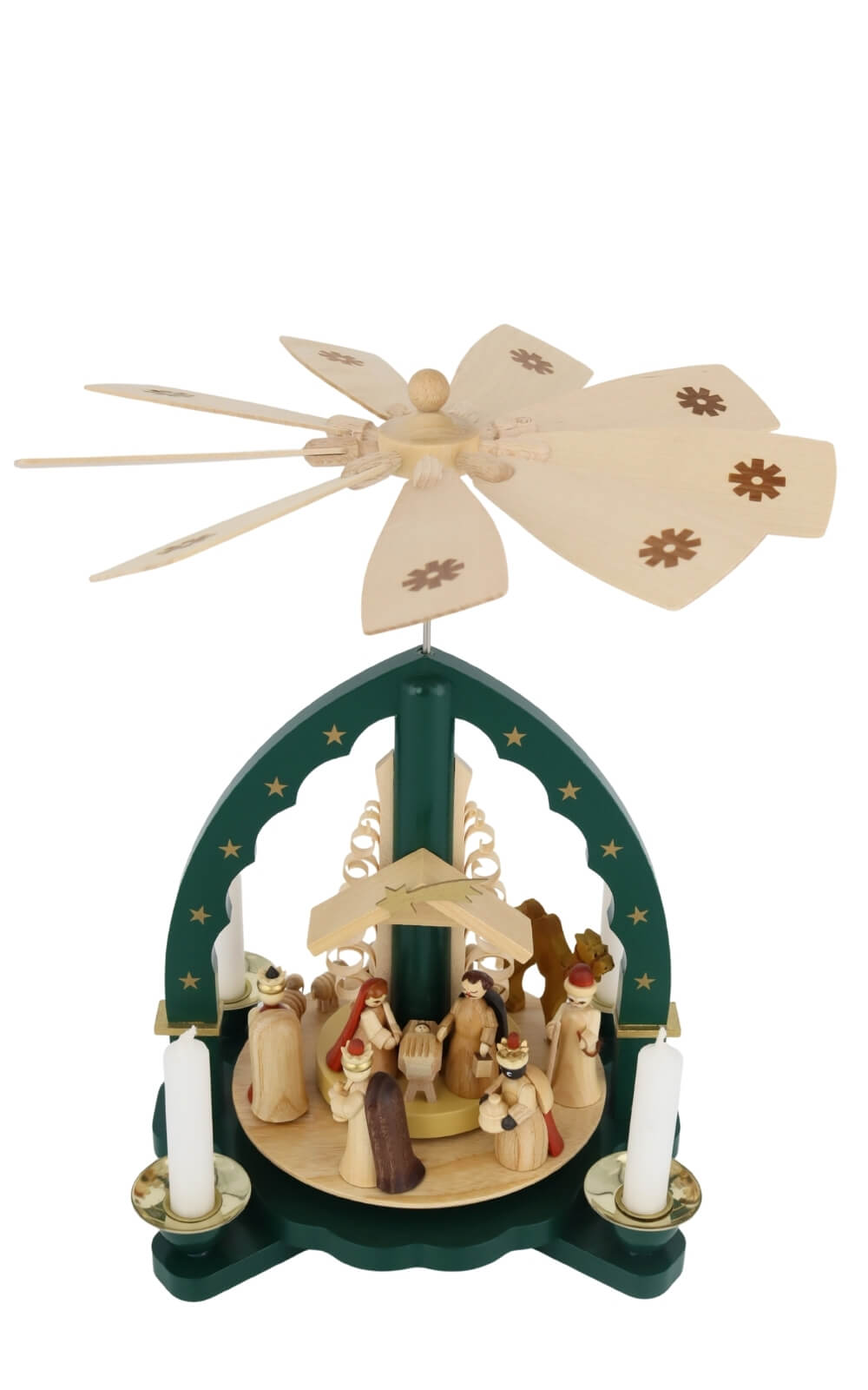 Weihnachtspyramide Heilige Familie, grün, 27 cm von Richard Glässer_7