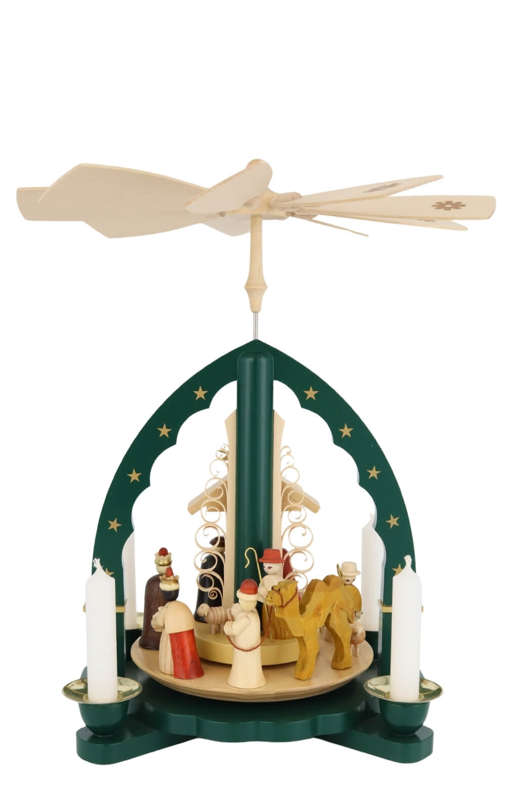 Weihnachtspyramide Heilige Familie, grün, 27 cm von Richard Glässer_6