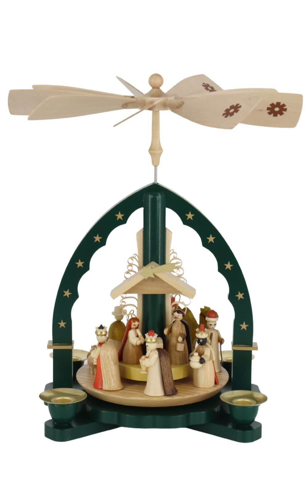 Weihnachtspyramide Heilige Familie, grün, 27 cm von Richard Glässer_2