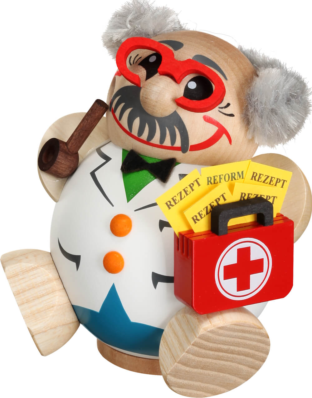 Räuchermännchen Kugelräuchermann Arzt von Seiffener Volkskunst eG