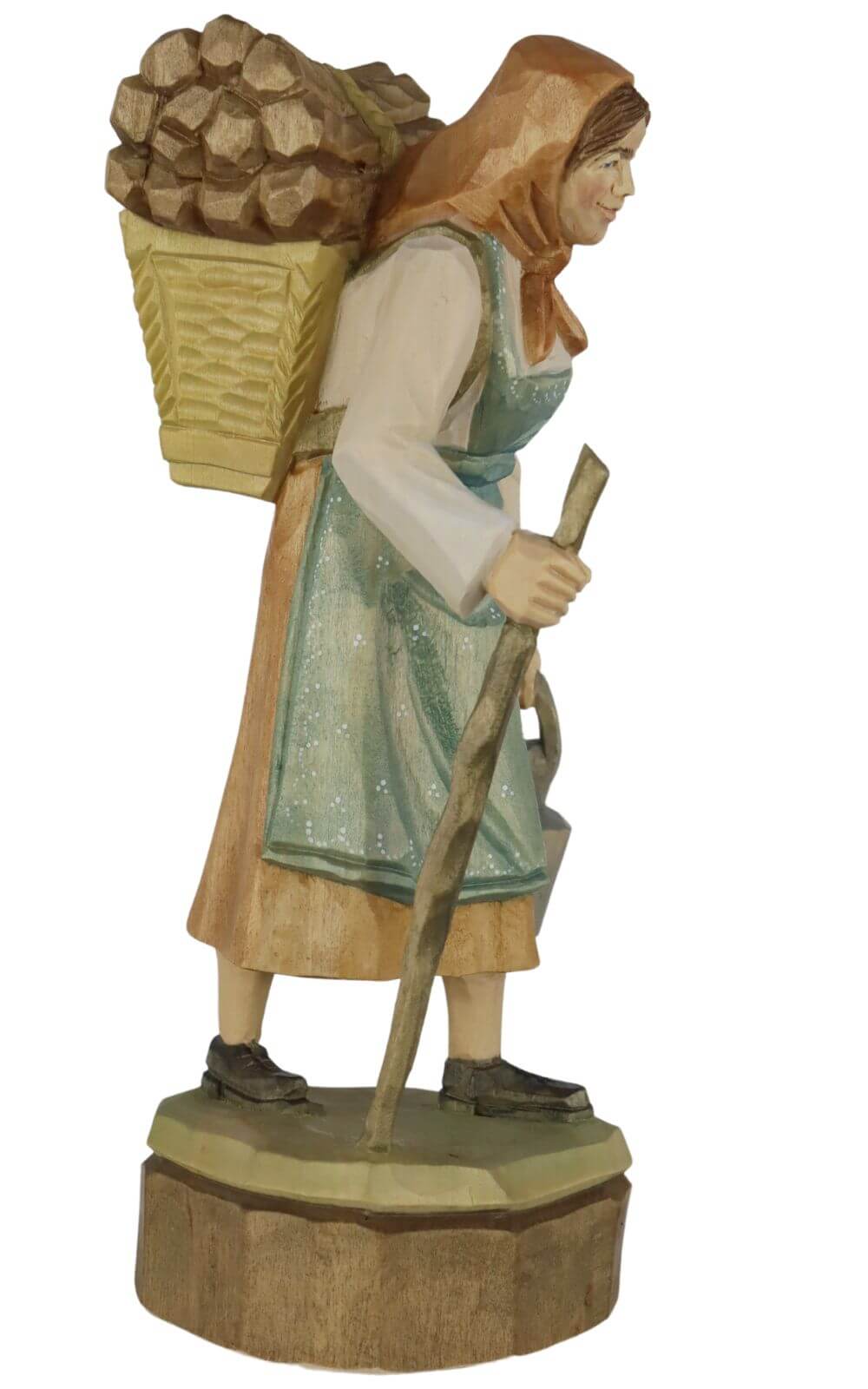 Waldfrau, geschnitzt, 12 cm, farbig von Schnitzkunst aus dem Erzgebirge_1