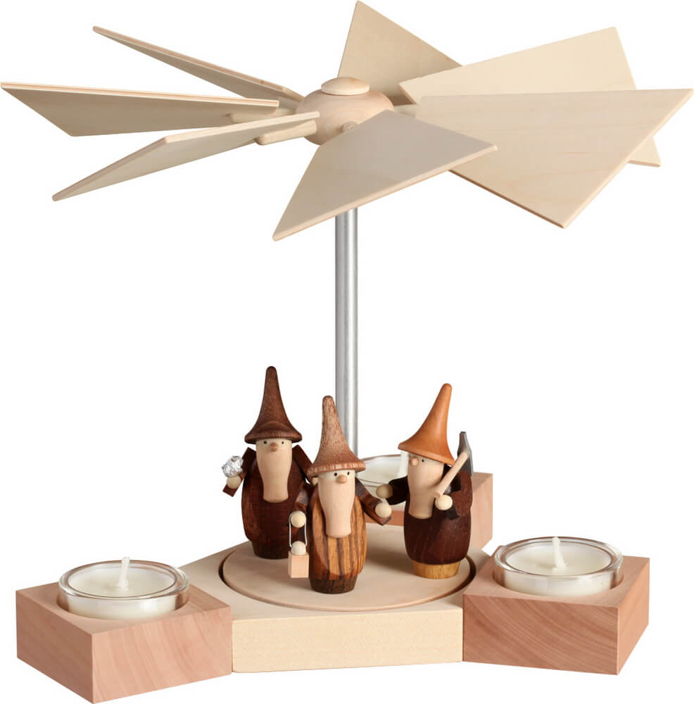 Weihnachtspyramide Hexagonum Gnome von Seiffener Volkskunst