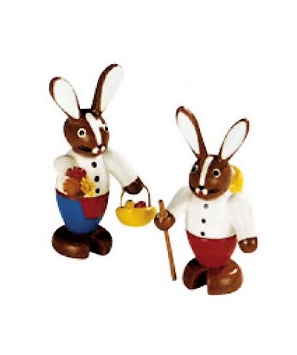 Osterhase - Hasenpaar, farbig, 6 cm von Knuth Neuber