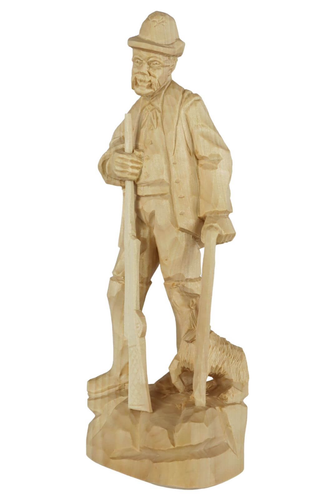 Stülpner Karl mit Hund, 12 cm, natur von Schnitzkunst aus dem Erzgebirge_1